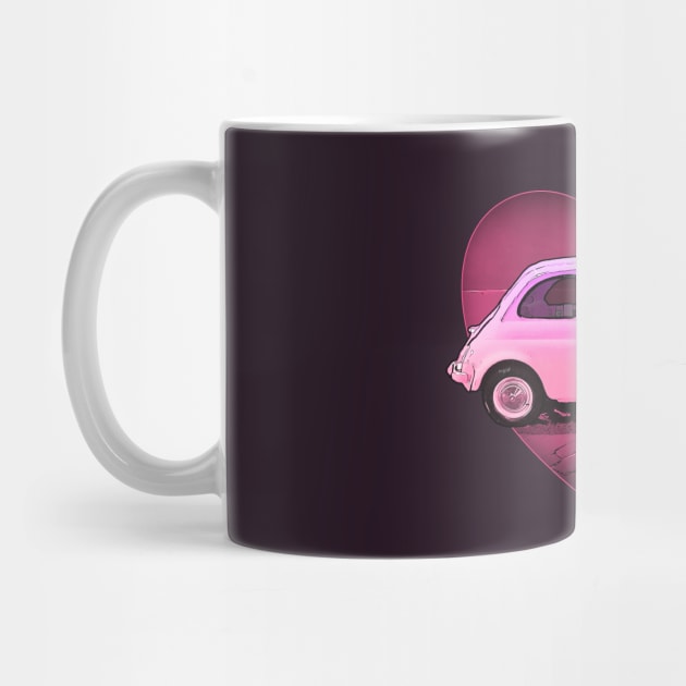 The Neon Pink Fiat 500 Lover by CACreative